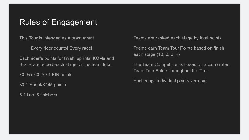 Graphic with text explaining race details.